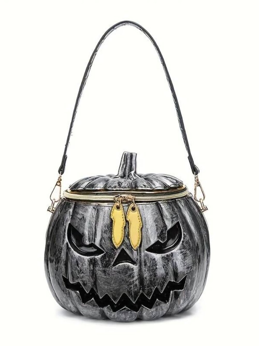 Halloween Pumpkin Jack O Lantern Purse with Adjustable Strap PVC Party Bag - Picture 7 of 7